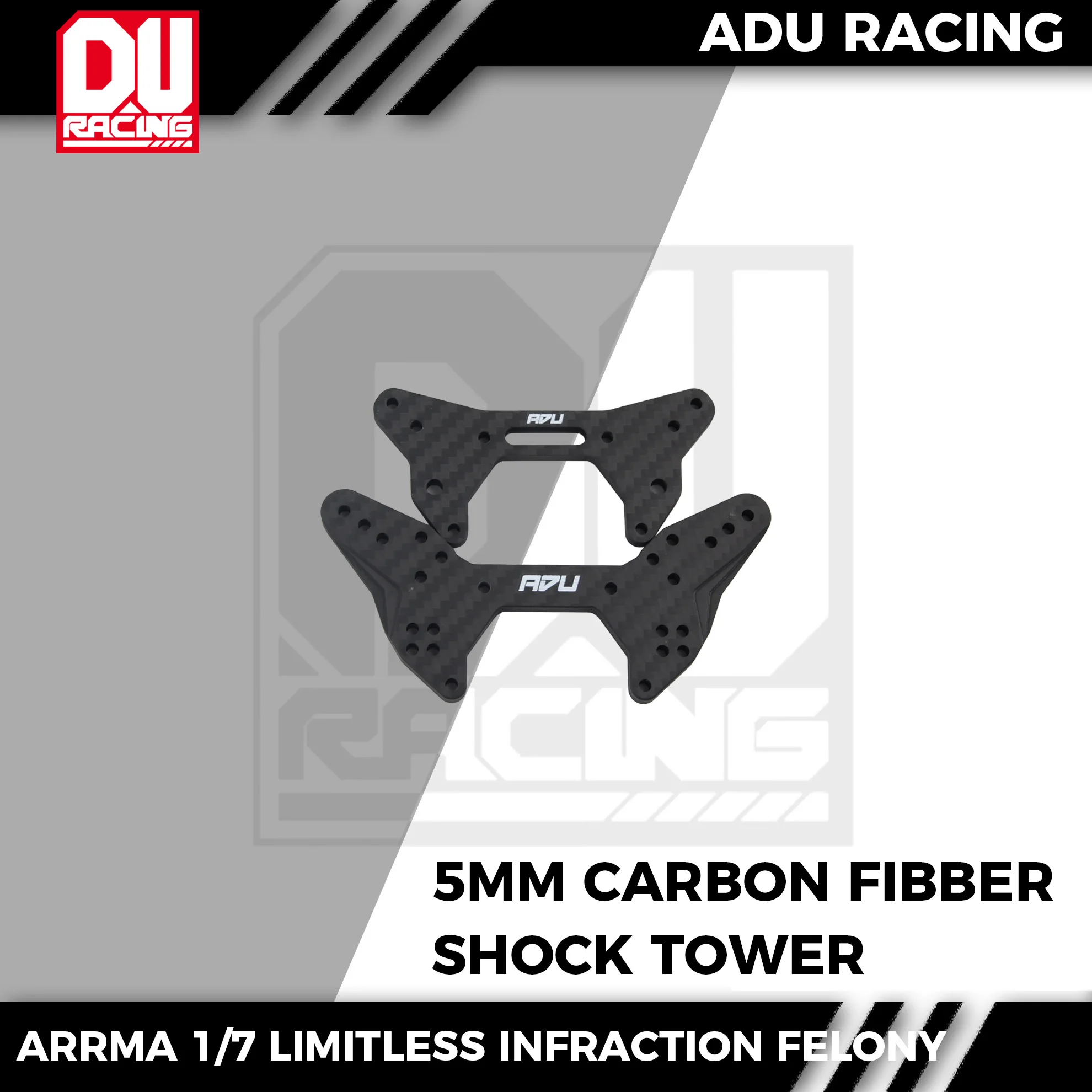 ADU Racing FRONT REAR SHOCK TOWER 5MM CARBON FIBBER FOR ARRMA 6S 1/7INFRACTION LIMITLESS FELONY
