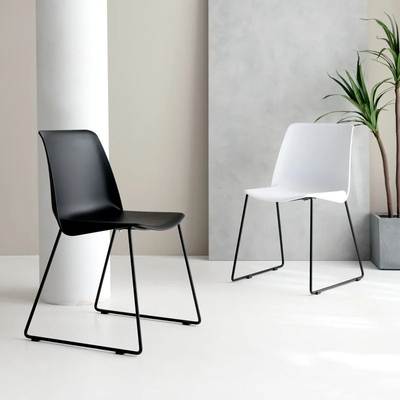 

Dining chair Nordic modern minimalist backrest chair Iron art adult thickened backrest chair Front desk negotiation conference o