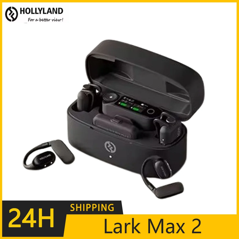ميكروفون Hollyland Lark MAX 2 اللاسلكي Lavalier 48 كيلو هرتز/32 بت ميكروفونات مغناطيسية ذكية لإلغاء الضوضاء