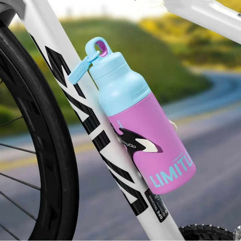 500ml Stainless Steel Water Bottle Thermos Vacuum Flask No Screw Lid One-handed Push Open Car Bicycle Sport Bottle