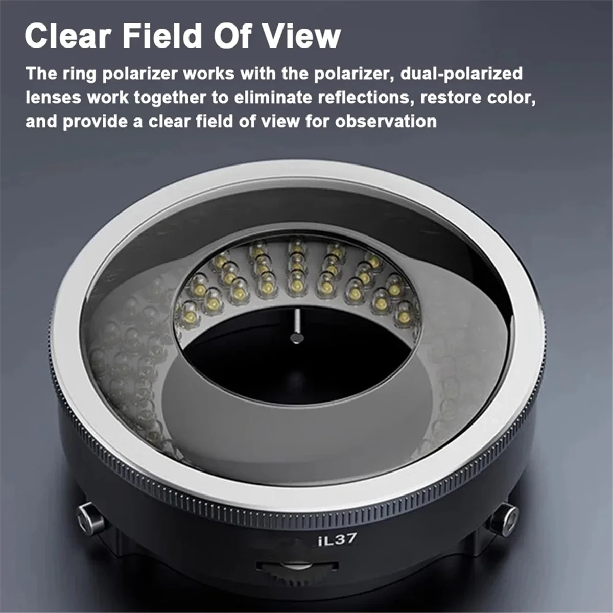 

BTCL IL37 Microscope Polarized LED Ring Light Lamp Anti Illuminators Source Eliminating Reflections