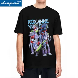 Roxanne Wolf Cartoon T Shirts Men Women's 100% Cotton Cool T-Shirt Crewneck FNAF Tees Short Sleeve Clothes New Arrival
