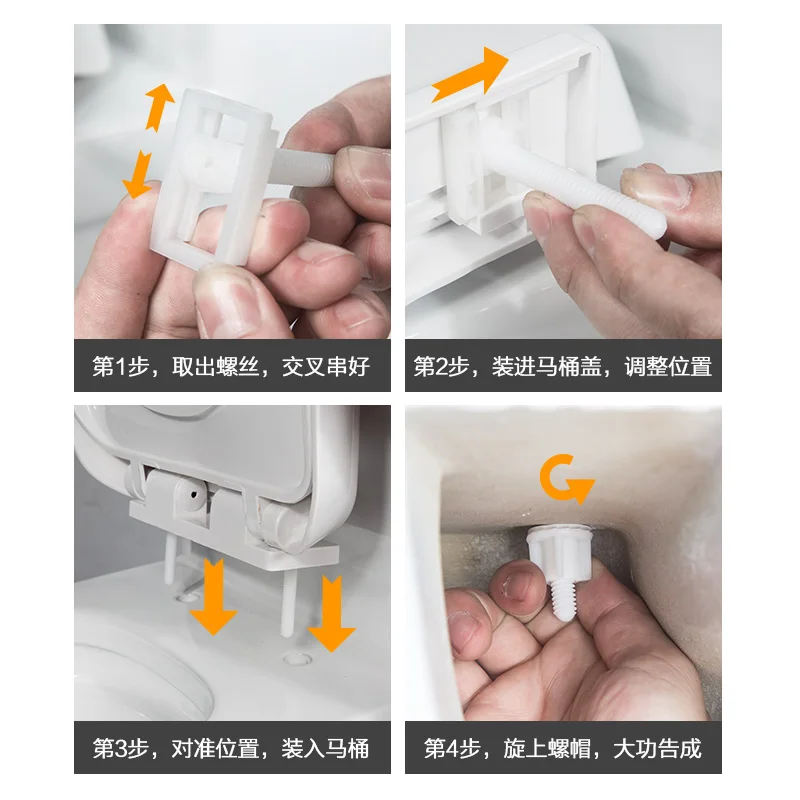 2Pcs Toilet Seat Cover Fixings Plastic Toiletseat Screws Quick Release Hinge Toilet Mounting Connector Repair Parts