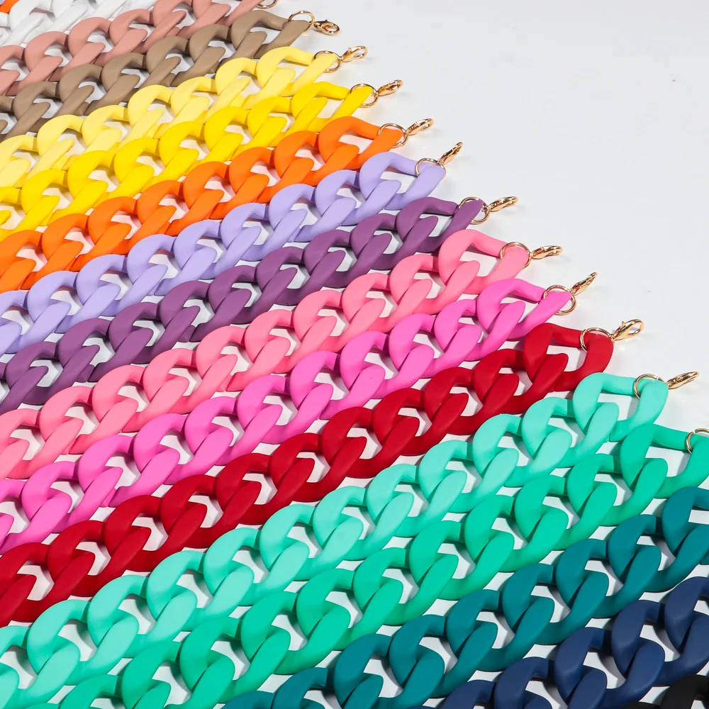 Neue Bunte Matte Acryl Breite Kette Choker Halsketten für Frauen Aussage Böhmischen Harz Chunky Kragen Halskette Mode Schmuck – Detail 12