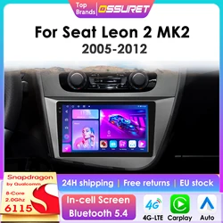 OSSURET CarPlay Android Autoradio Voor Seat Leon 2 MK2 2005-2012 Auto Multimedia Speler Navi GPS 2din 4G-LET autoradio RDS 6115