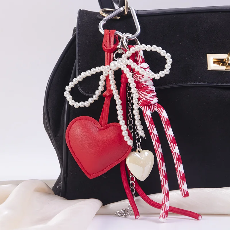 

Новая мода кожаный ремешок персиковое сердце сумка кулон брелок в форме любви жемчужная цепочка с бантом ремешок для мобильного телефона аксессуары «сделай сам»