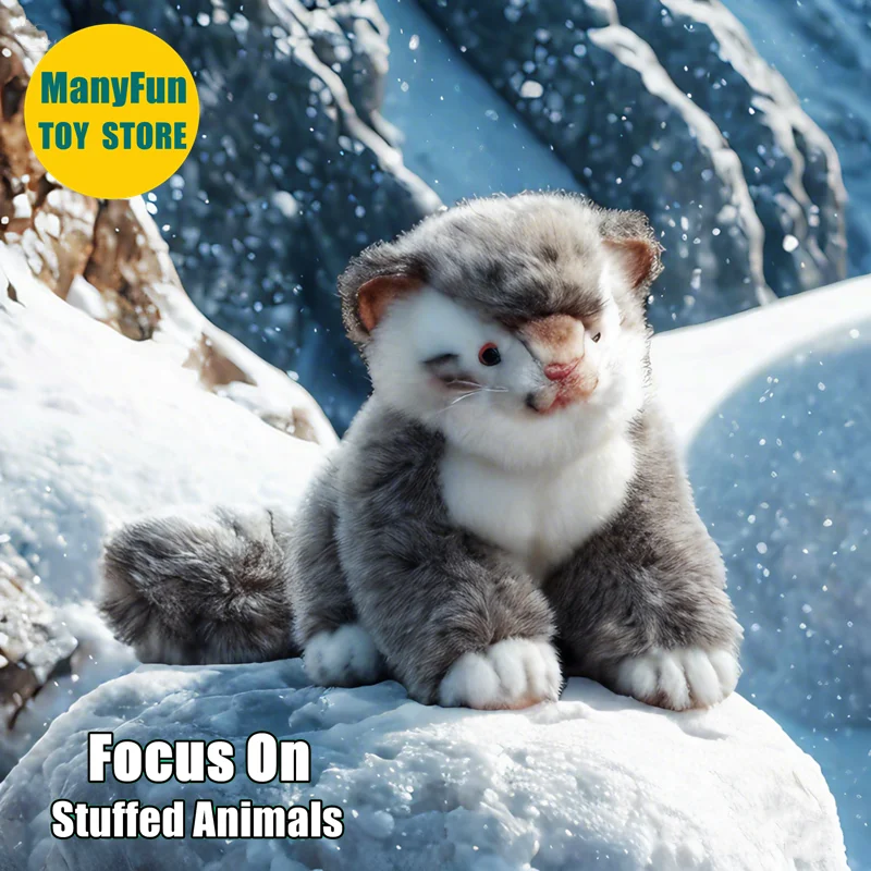 

Realistic Manul Plush Toy Pallas's Cat Plushie Manul Peluche Lifelike Stuffed Animals Simulation Doll Toy Gifts