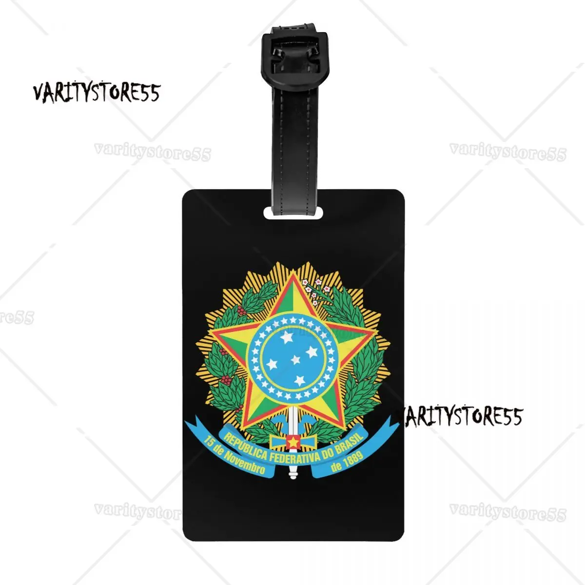 Custom Brazil National Emblem Luggage Tag Custom Brazilian Map And Flag Baggage Tags Privacy Cover ID Label