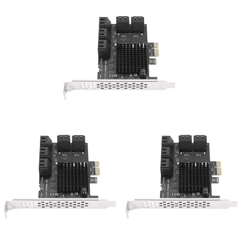ABRI-3X 10 Port SATA 3.0 To Pcie X1 Expansion Card PCI Express SATA Adapter SATA3 6G Converter With Heatsink For Windows