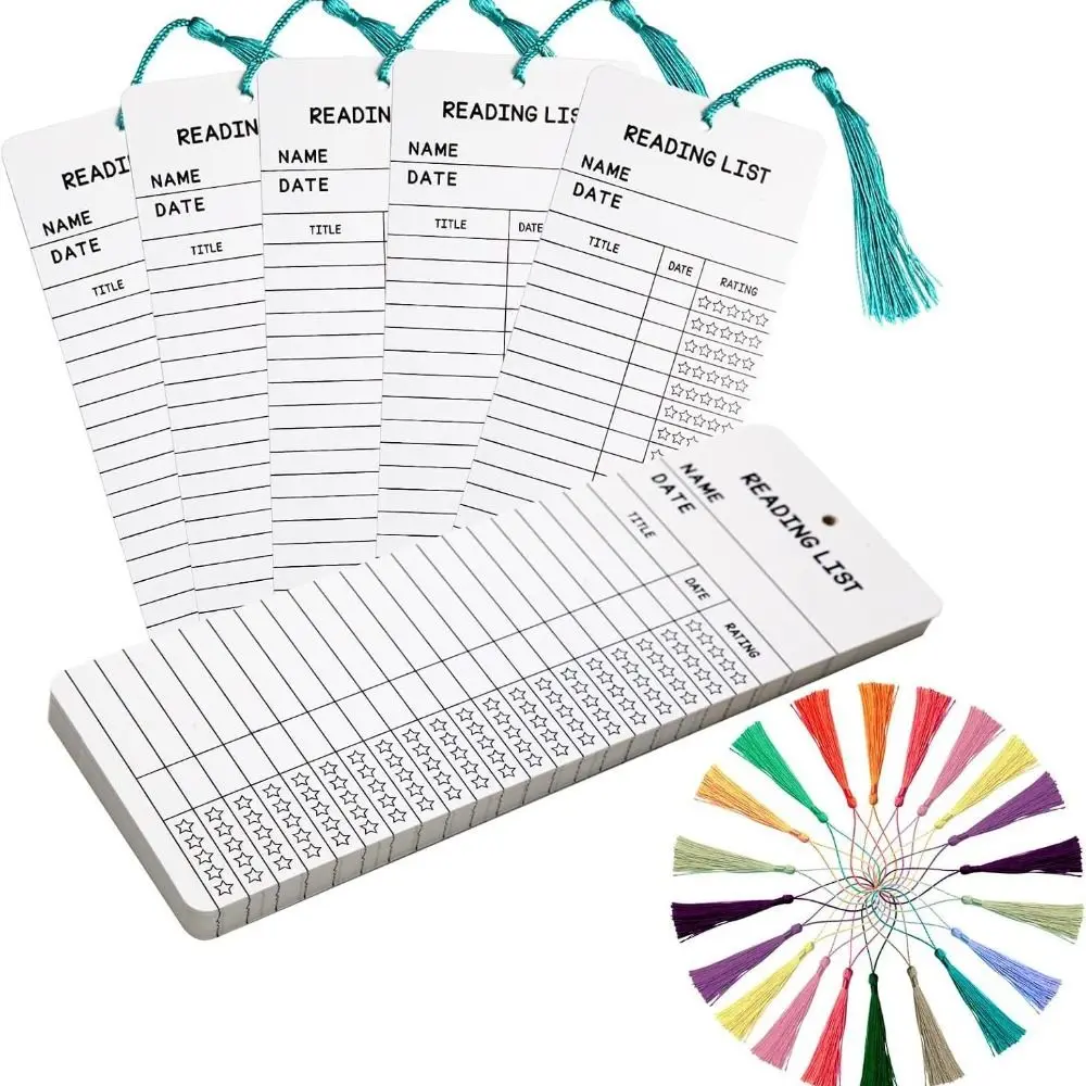 50pcs Kraft Paper Bookmark Tassel Embellishment Paper Card Paper Bookmark Reading Tracker Page Marker Kraft Paper Bookmark