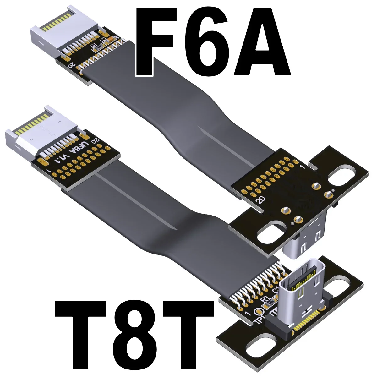 ADT USB3.2 USB-C to USB-E port Expansion adapter cable type-c to 19P/20P The mainboard has a PCI baffle on the front and rear