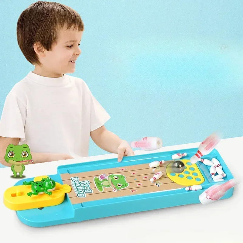 Interactive Toys Mini Frog Bowling Table Game Kindergarten Educational Toy Launch Table Cool Stuff  Fidget Toys Fun To Explore