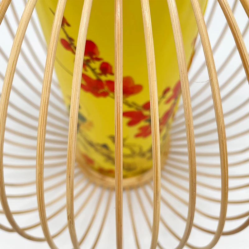 المنسوجة يدويا الخيزران فلوش جبل مصباح السقف النمط الصيني الياباني الثريا الطبيعية للمنزل فندق مطعم ديكور