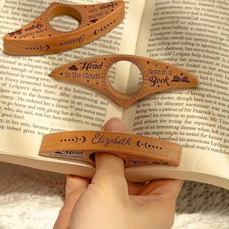 1Pc Retro Holz Daumen Buch Seite Unterstützung Halter Handgemachte Buch Stehen Desktop Lesehilfe Einzigartige Weihnachten Geschenk Büro Liefert