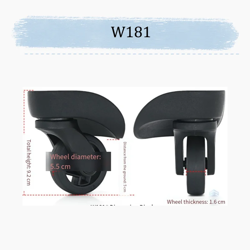 For W181 Ultra-Quiet Replacement Castors Reinforced Bearings Wear-Resistant & Slip-Resistant Universal Swivel Castors