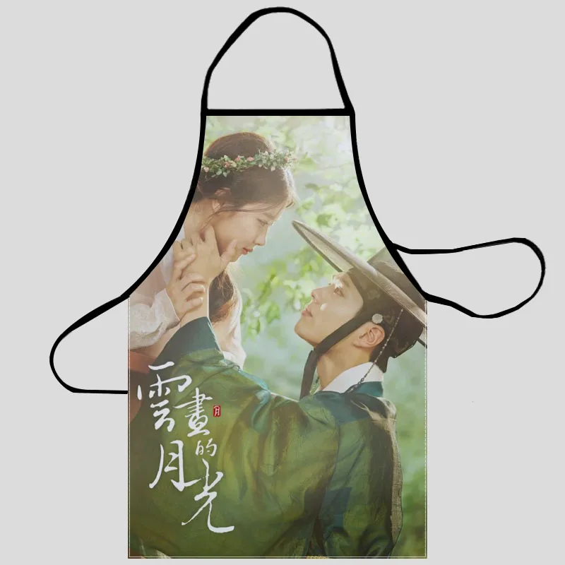 Love in the moonlight Pattern Oxford Fabric Apron For Men Women Bibs Home Cooking Baking Cleaning Aprons Kitchen Accessory