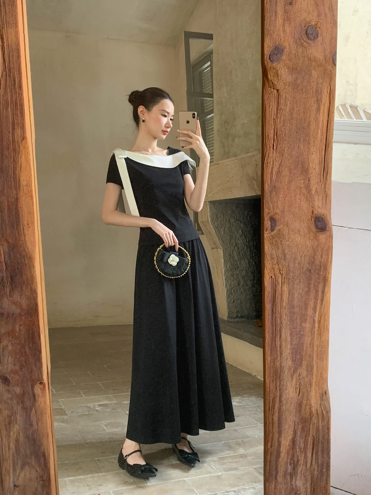 

Комплект XXNING: Элегантный вязаный костюм-двойка с пэчворком для женщин, весна 2026, модный комплект с коротким рукавом