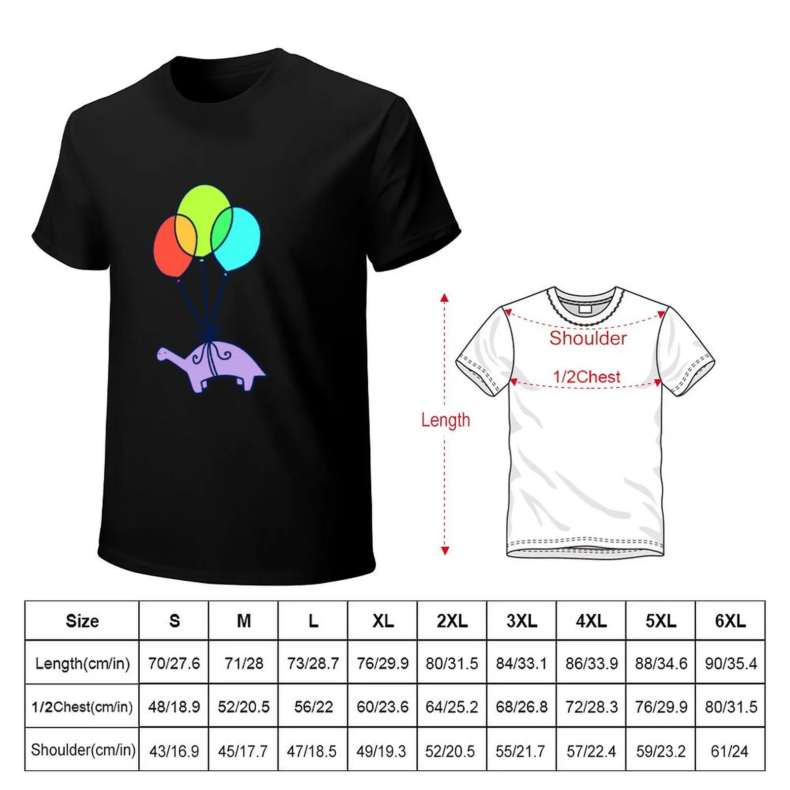 Balloon Dinosaur T-Shirt Work Duty Casual T-Shirt