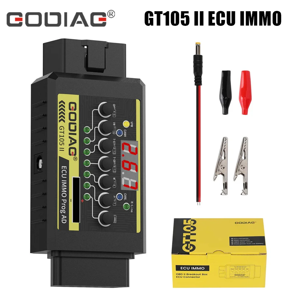 

GODIAG GT105 II ECU IMMO Prog AD OBD2 Разъем ECU в коробке