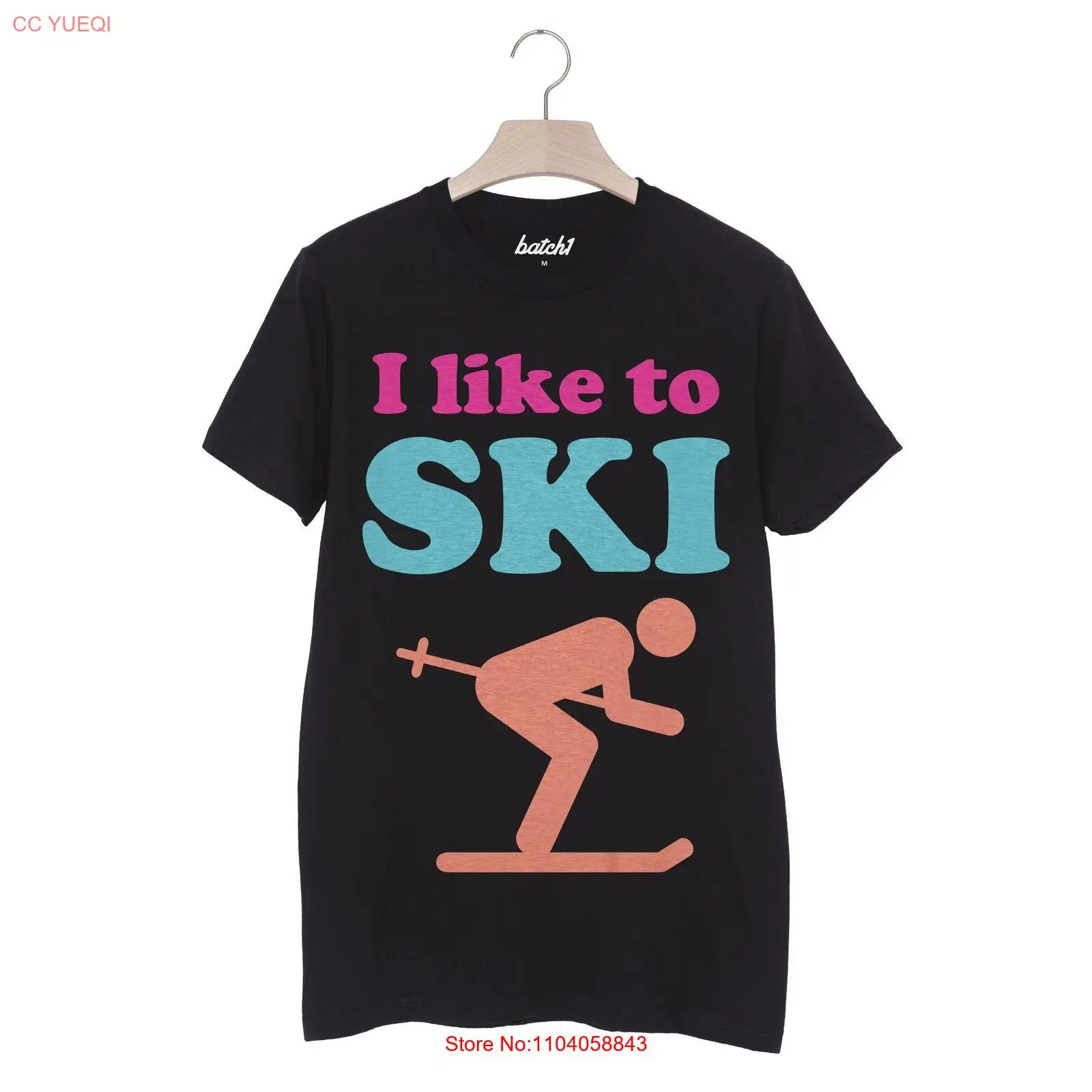 Batch1 I Like To Ski – Men’s Bright Retro Après Ski Snowboard Slogan T-Shirt