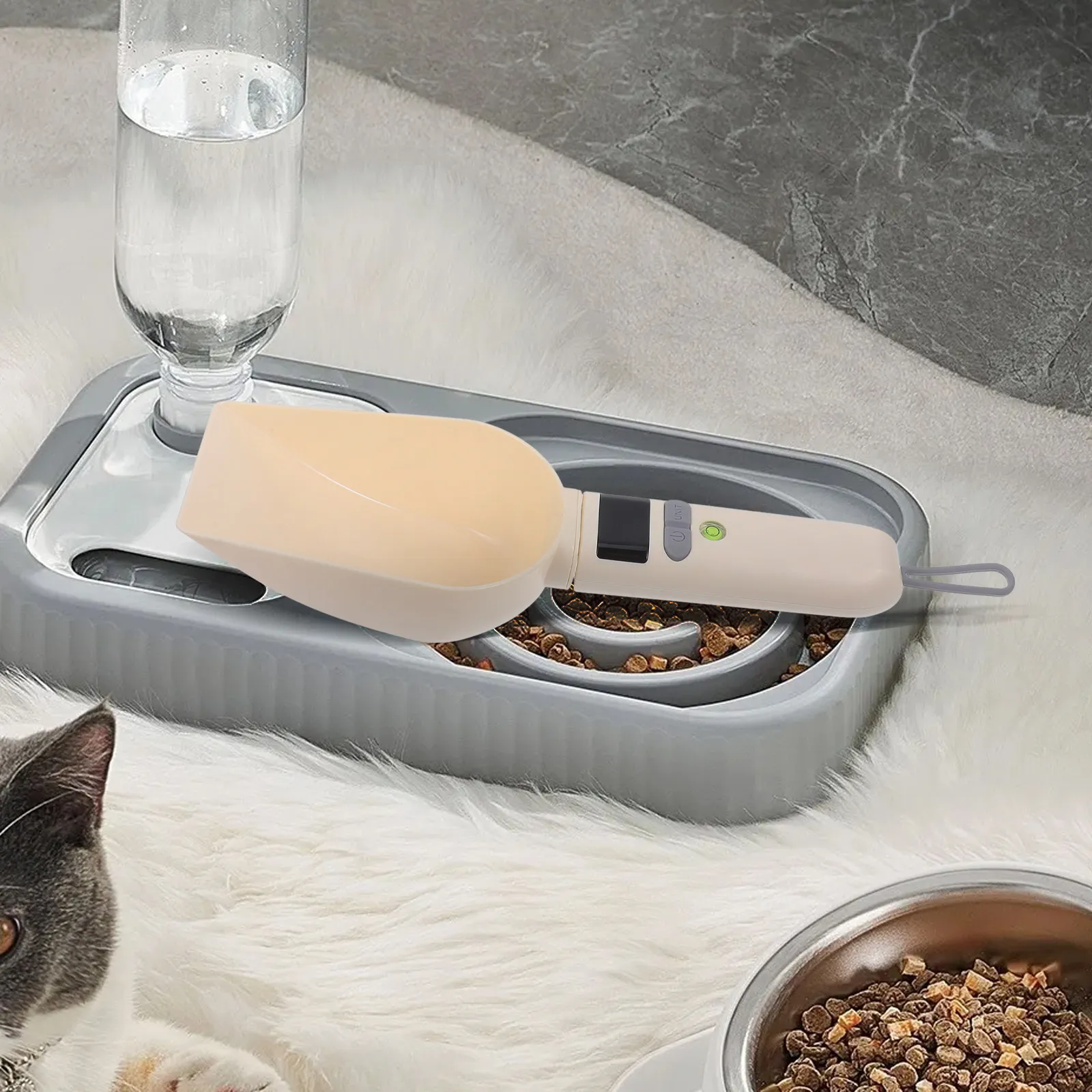 LED Digital Spoon Scale Electronic Measuring Tool for Pet Food Portions Dog Cat Feeding Kitchen Cooking Baking Precision Scale