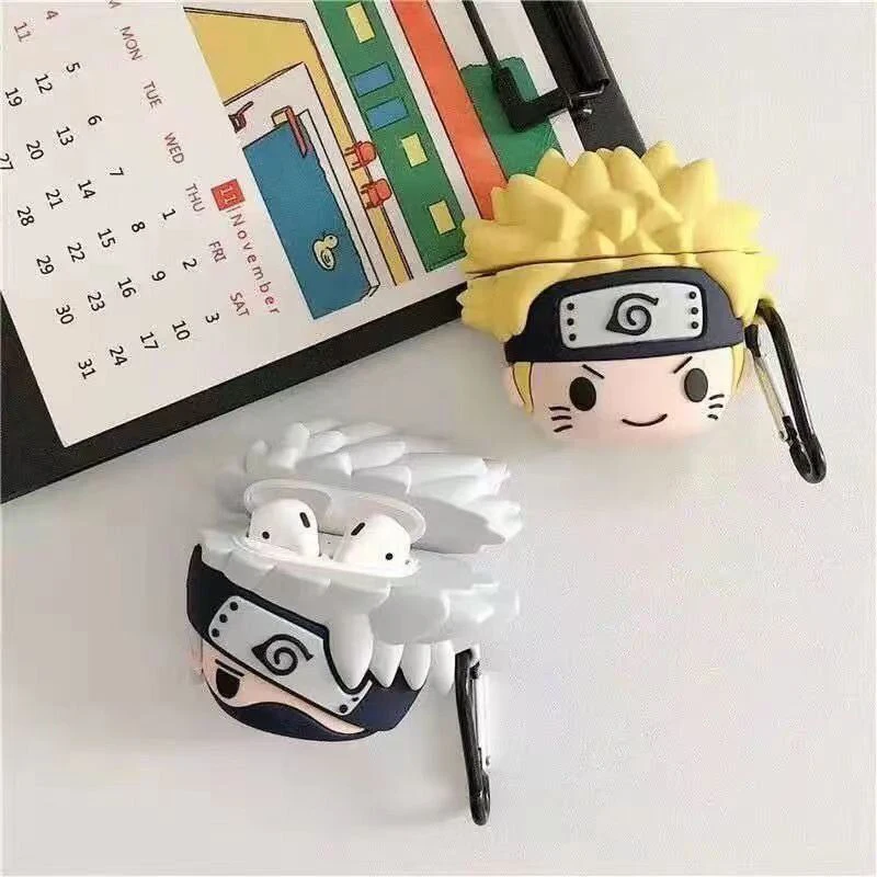 Anime Naruto Silikon-Kopfhörerhülle Uzumaki Naruto Hatake Kakashi Schutzhülle für AirPods 1 2 3 Pro Anti-Drop-Headset-Schale – Detail 1