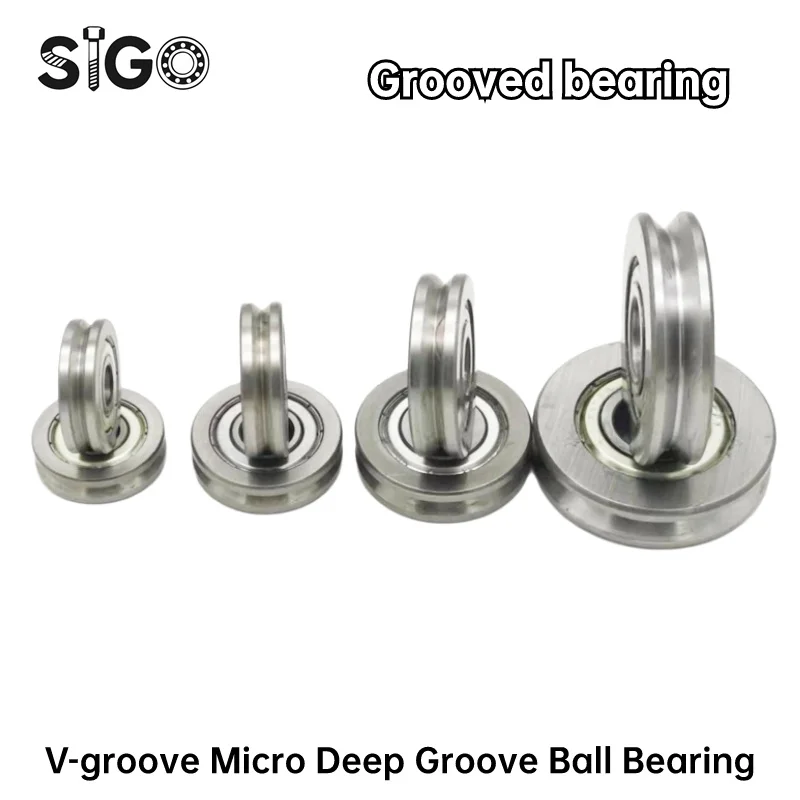 4pcs Grooved Bearing 623 624 625 Outer Ring Grooved Bearing 626 627 628 629U V-type Straightened Pulley