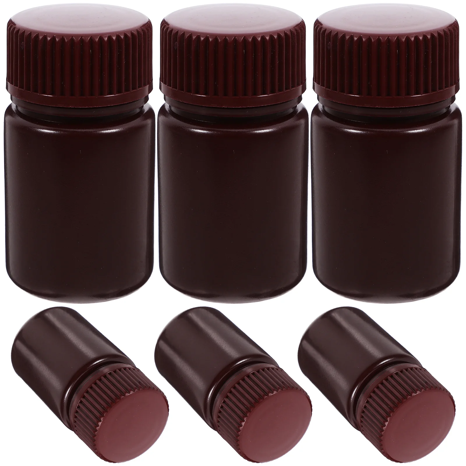 6Pcs 30Ml Empty Sample Bottles Leakproof Sealing Caps for Laboratory Reagent Storage and Water Sample Collection Containers