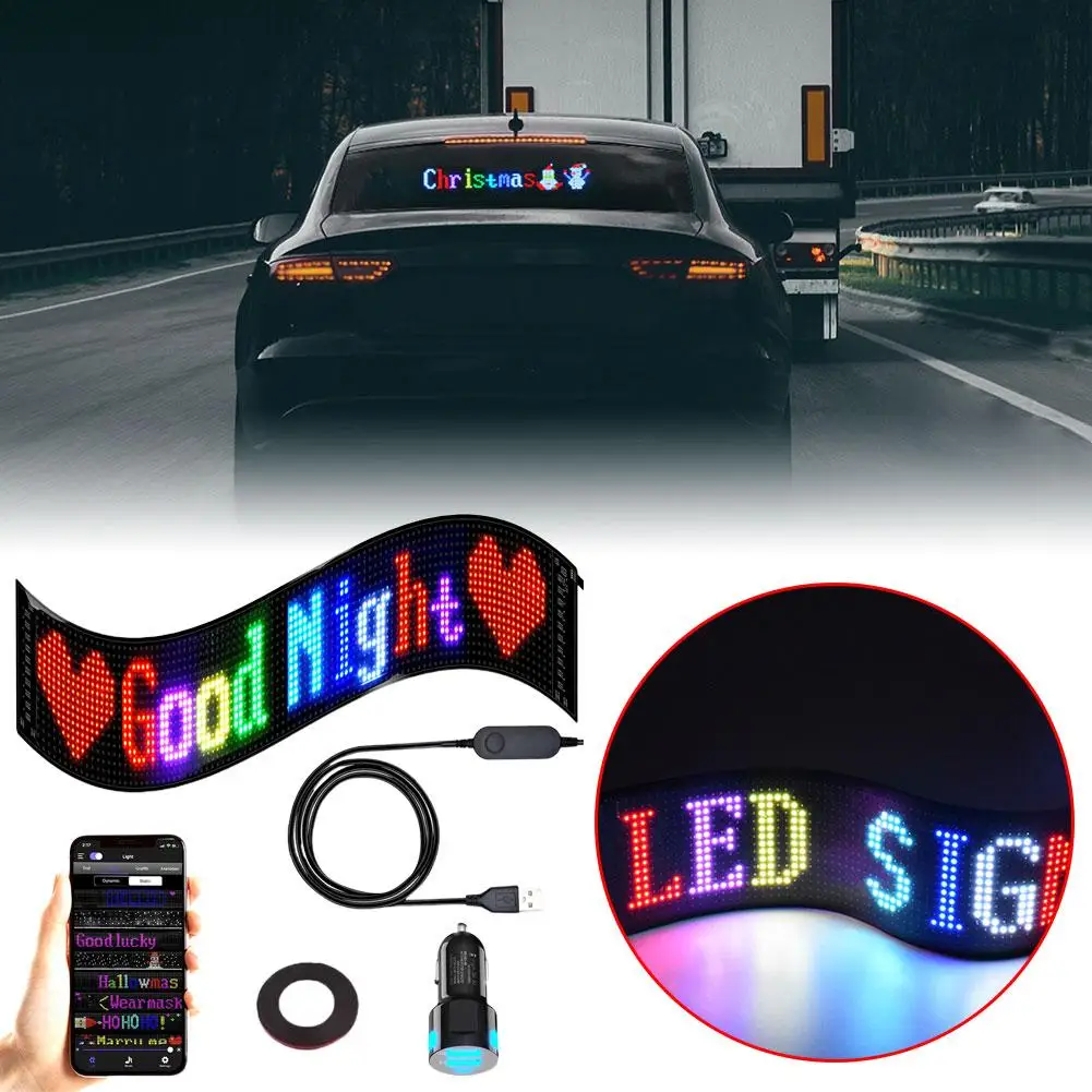 LED Car Signs Digital Sign Flexible LED Modules Bluetooth Sign Car Display Text Custom Control Programmable DIY Led M9P4