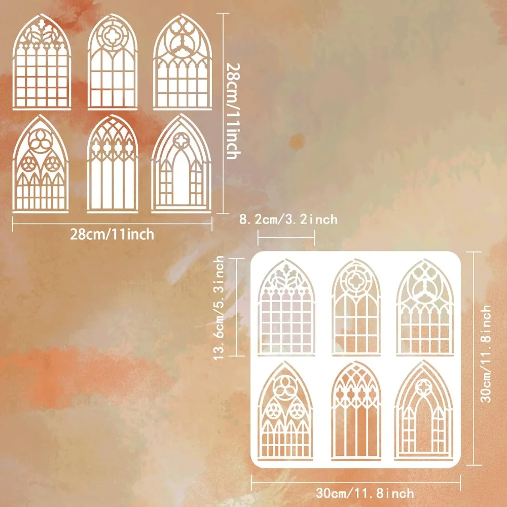 PET Hollow Out Drawing Painting Stencils for DIY Scrapbook Photo Album Window Pattern 30x30cm