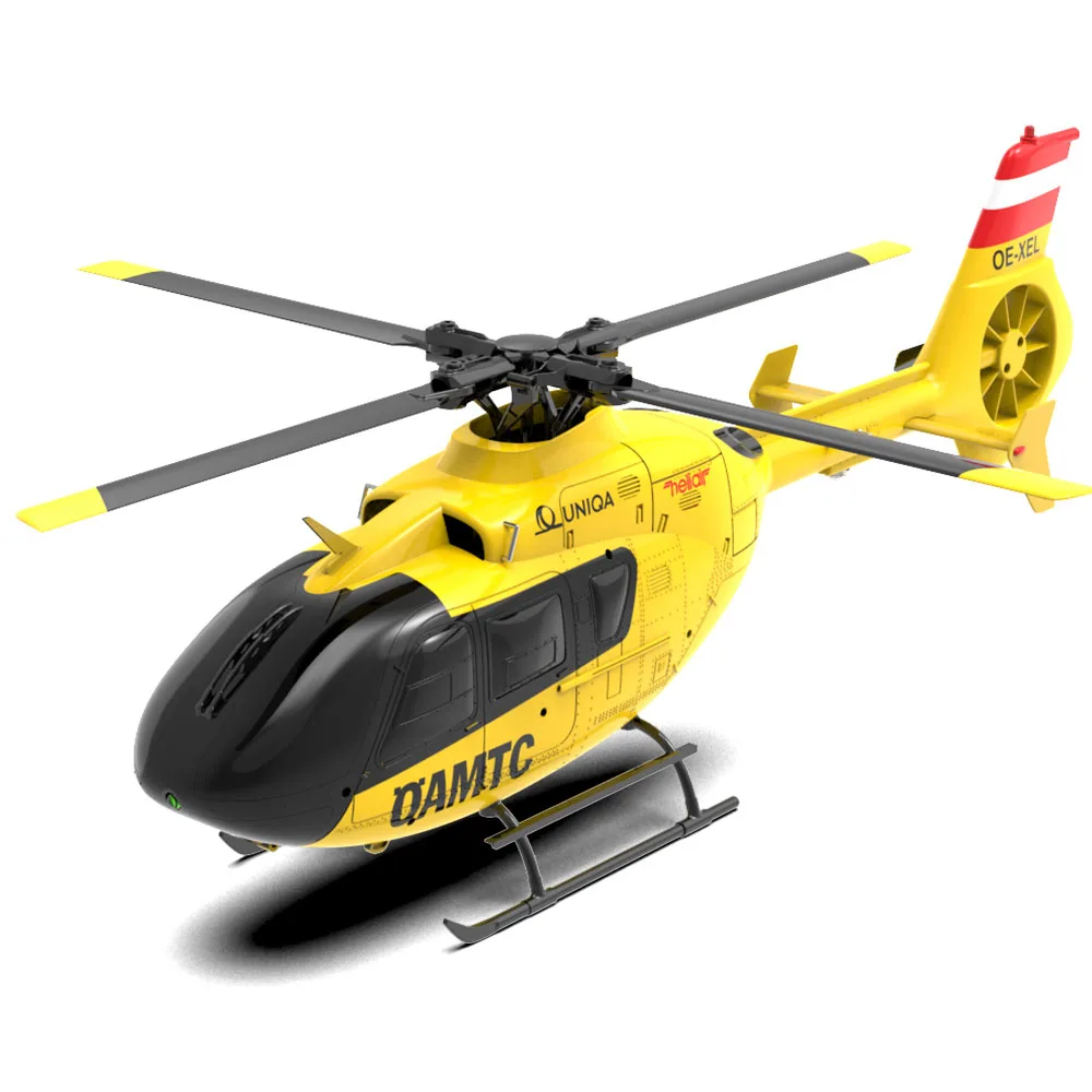 YXZNRC F06 2.4G 6CH 1:36 EC135 Scale Yellow Fuselage Flybarless RC Helicopter RTF Version