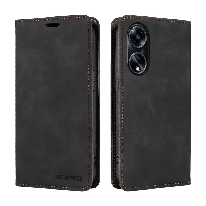 Anti-thef Phone Case For OPPO A60 4G A79 A78 A58 A38 A18 A98 5G A58X A 60 OppoA60 Wallet Flip Card Holder Coque Leather Cover