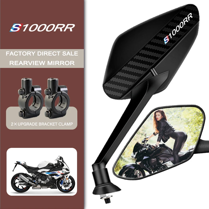 

Carbon Fiber Rearview Mirror Adjustable Motorcycle Convex Mirrors 8mm For BMW S1000R S1000RR S1000XR Sport RR BMW S 1000 R
