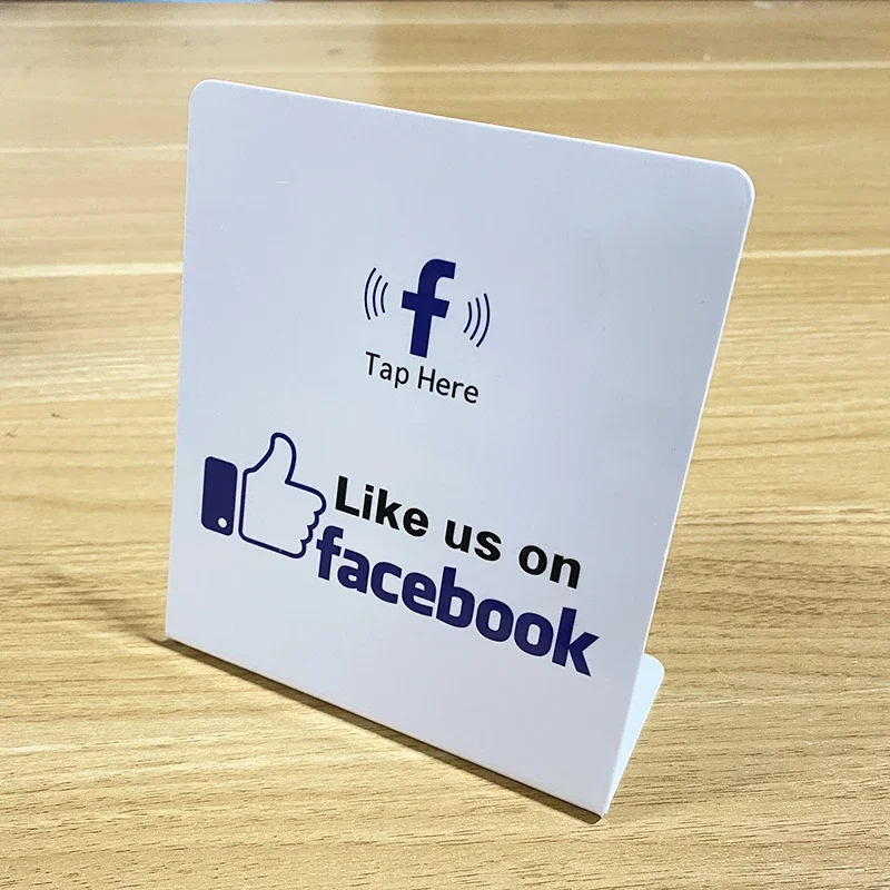 

Like us on facebook NFC Tap Table Display Stand NFC216 Chip 13.56Mhz NFC Scan Code Restaurant Google Review Display customized