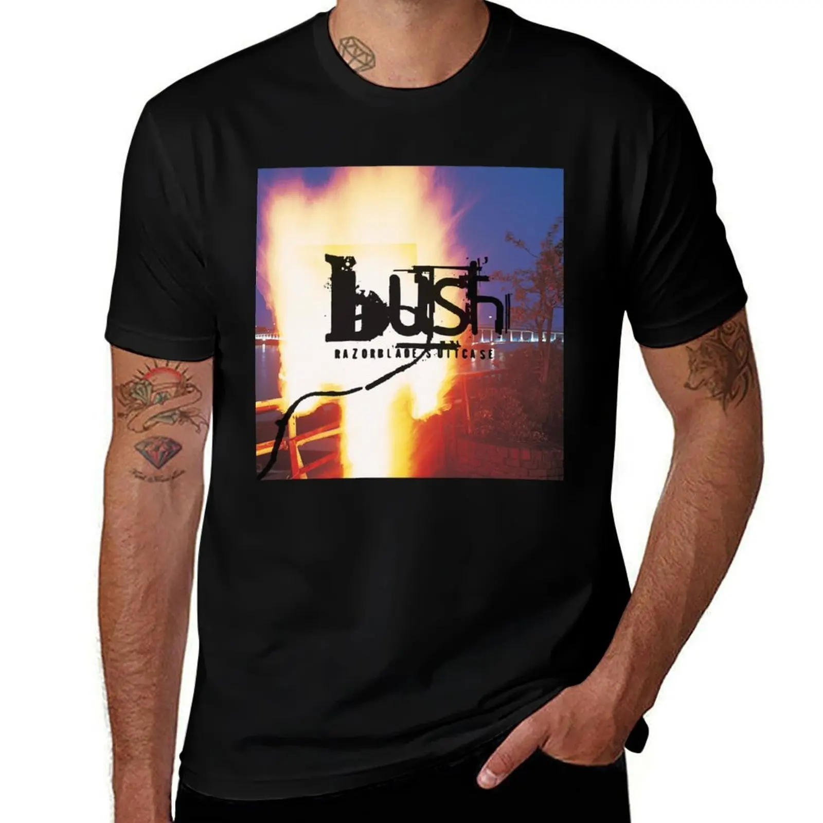 تي شيرت رجالي قطني مطبوع كاجوال تي شيرت للرجال تي شيرت حقيبة قمصان للرجال Razorblade