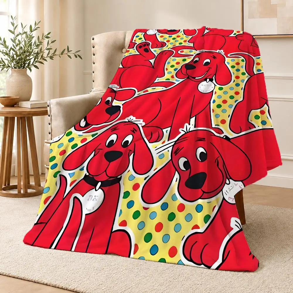Kids C-Clifford The Big Red Dog Gift Throw Soft Flannel Throw Blanket for Couch Bed Sofa Warm Cozy Lightweight All Season view 2