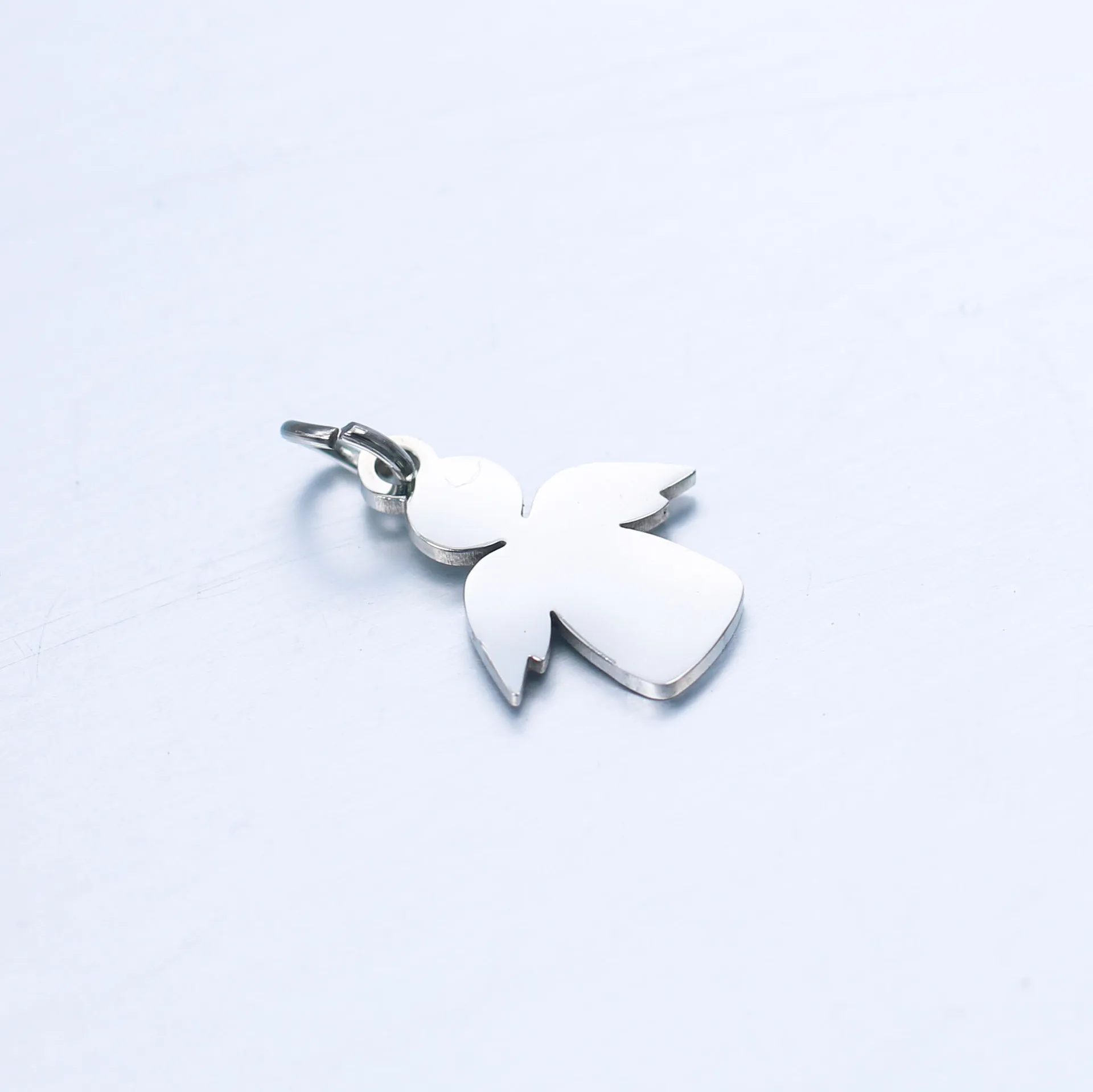 5Pcs/Lot The Angel Pendants Sweet Style Stainless Steel Charms With Jump Rings for DIY Bracelet Necklace Crafts Jewelry Making