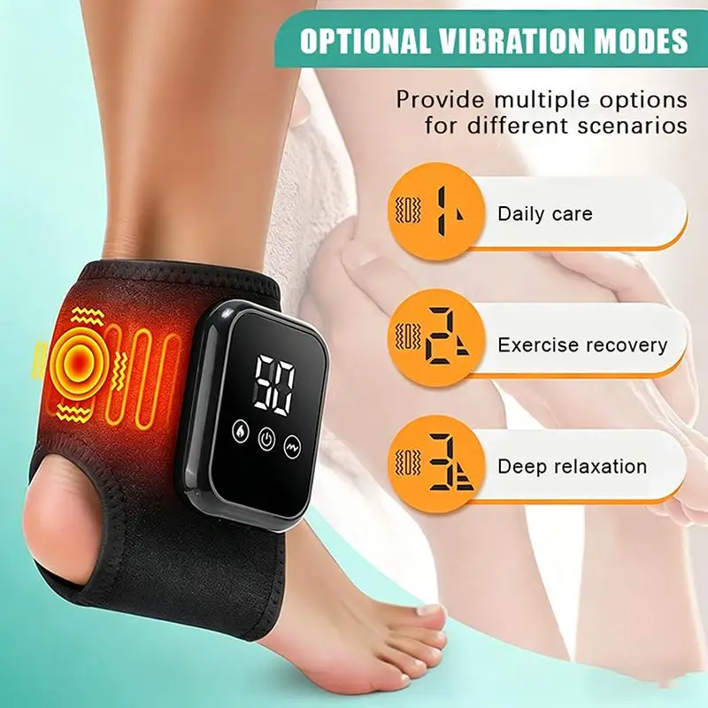 Electric Ankle Heating Massager With 3 Vibration Modes And Heating Function Perfect For Daily Care Exercise Recovery Relaxation