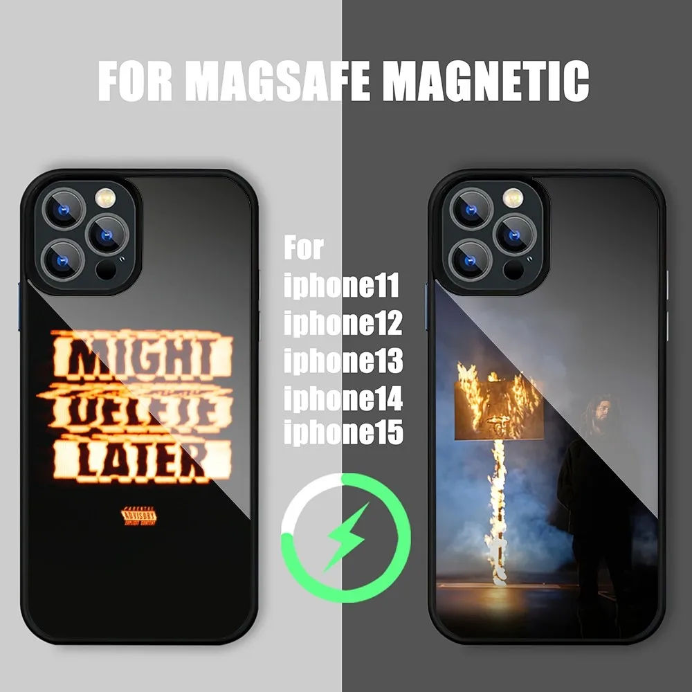 Singer JCole Might Delete Later Phone Case iPhone 15 14 11 12 13 Pro Max Plus Magnetic Wireless Charge Cases Cover