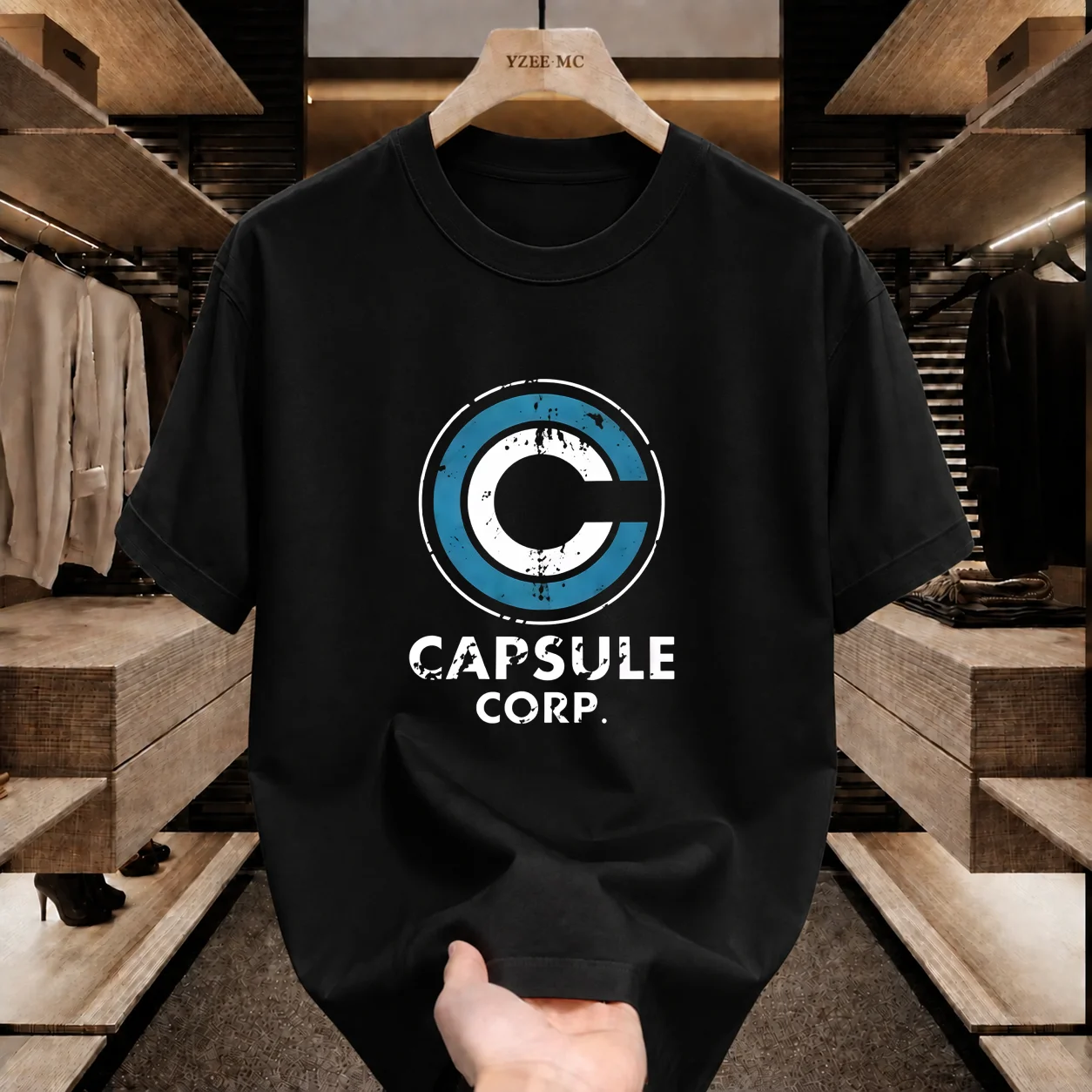 Unisex Short Sleeve New Fun Capsule Company Print T-Shirt, Pure Cotton Breathable Graphic Tee, Casual Street Style Top for Men