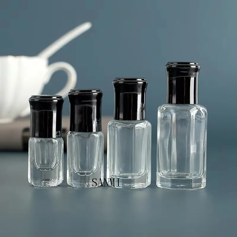 30pcs /lot 3ml 6ml 12ml Roll On Bottle Thick Clear Glass Perfume Bottle Doterra Refillable Empty Roller Essential Oils Vials
