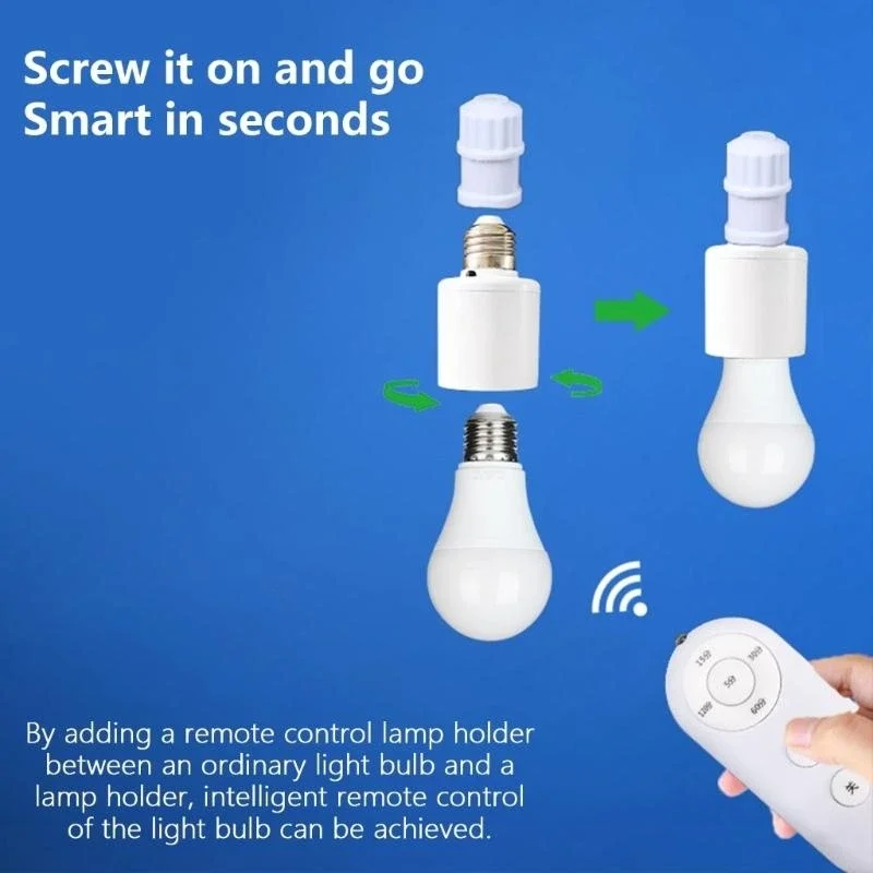E27 ที่ยึดโคมไฟฐานซ็อกเก็ตไฟควบคุมระยะไกลพร้อมตัวจับเวลาระยะไกลสำหรับชุดสวิตช์ซ็อกเก็ตหลอดไฟไร้สายชั้นใต้ดิน