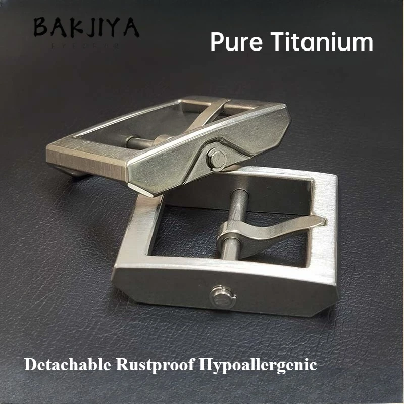 

1 шт. Пряжка для ремня из цельного титана 40 мм, мужская и женская, нержавеющая, прочная, гипоаллергенная, съемная, с штырьковым креплением