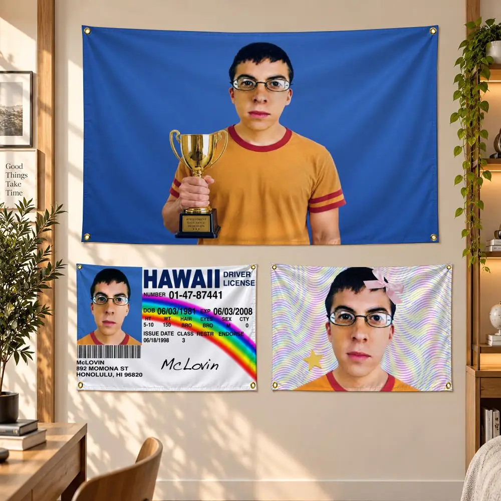 Movie S-Superbad-McLovin Flags Banner Decor for Bedroom,Garden,Party,Club,Gaming Room,Garage Fan Gift
