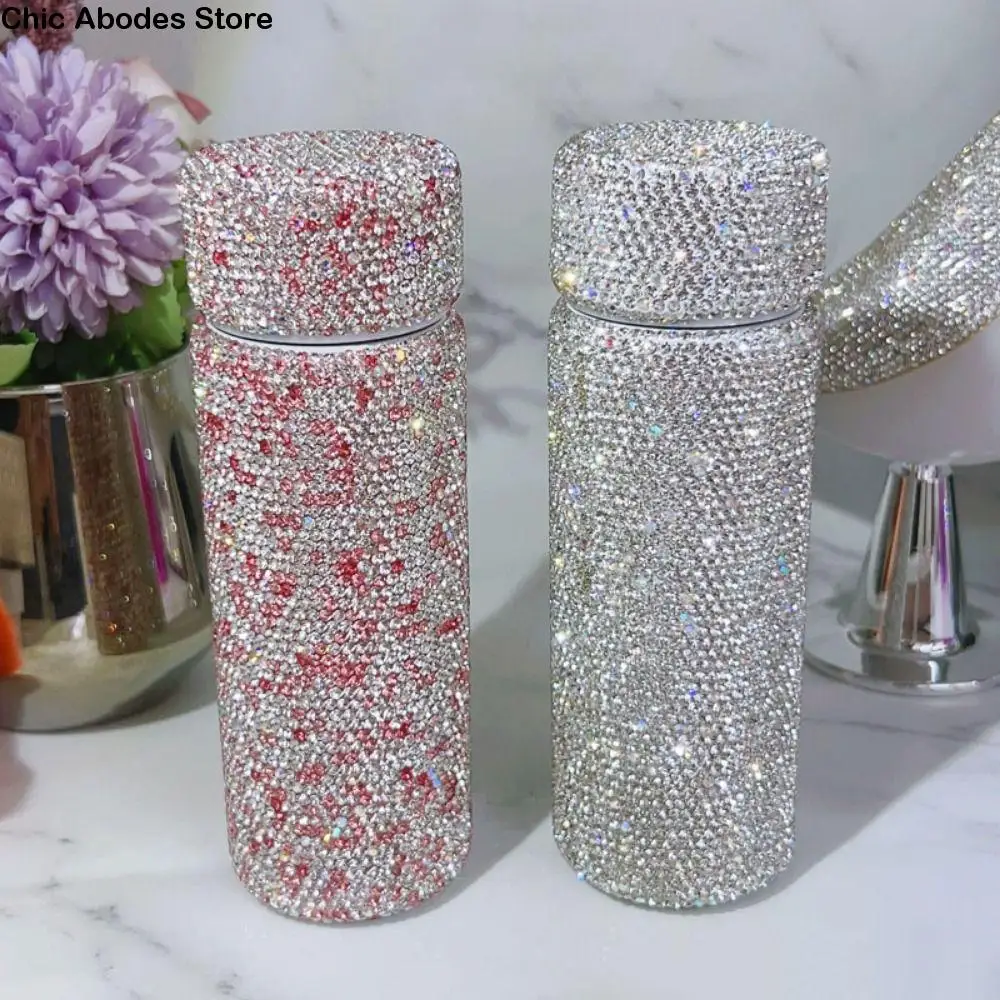 

Creative Diamond Water Bottle 150ml Portable Diamond-encrusted Mug Exquisite Stainless Steel Mini Insulated Cup Travel