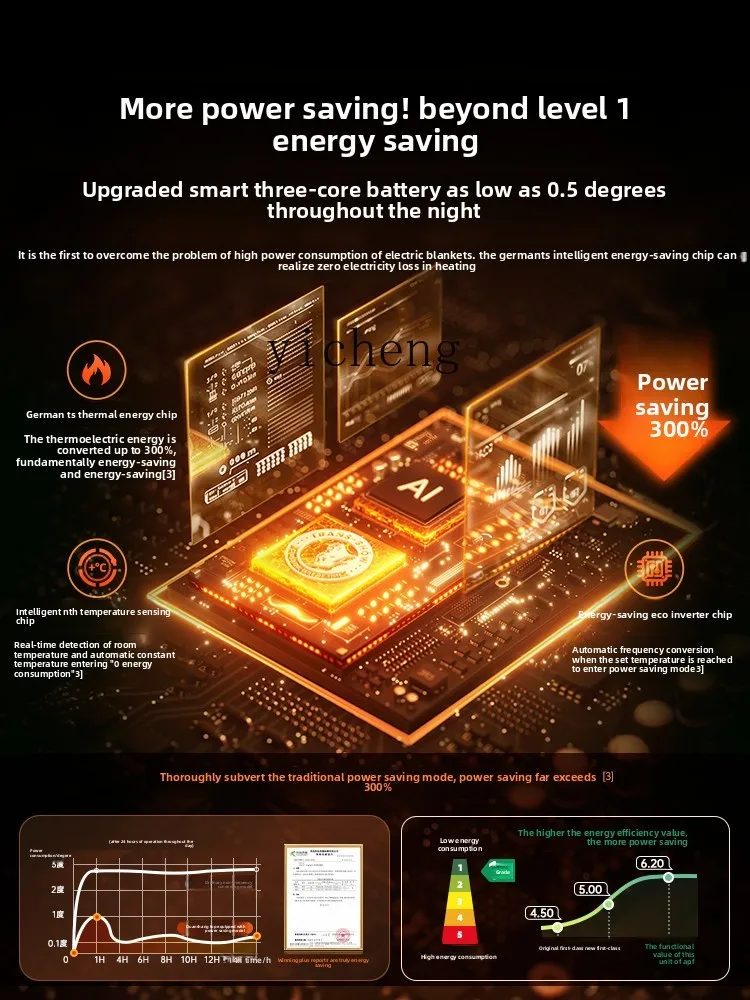 ZK graphene electric blanket single double electric mattress household dormitory power saving water washing mite removal pad