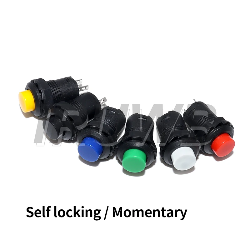 6PCS DS-428 Self-Lock /Momentary Pushbutton Switches 3A /125VAC 1.5A/250VAC DS428 12mm OFF- ON Push Button Switch