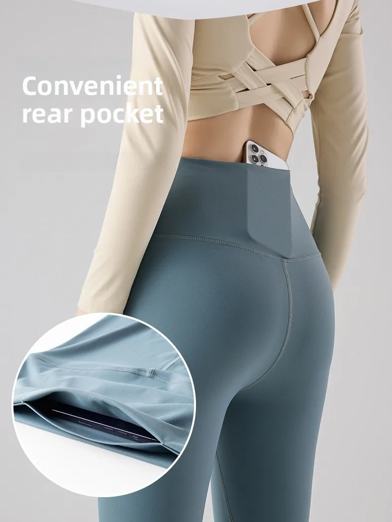 Cintura alta fitn yoga calças femininas primavera outono arca pele esportes bot com telefone móvel ket barriga controle leggings