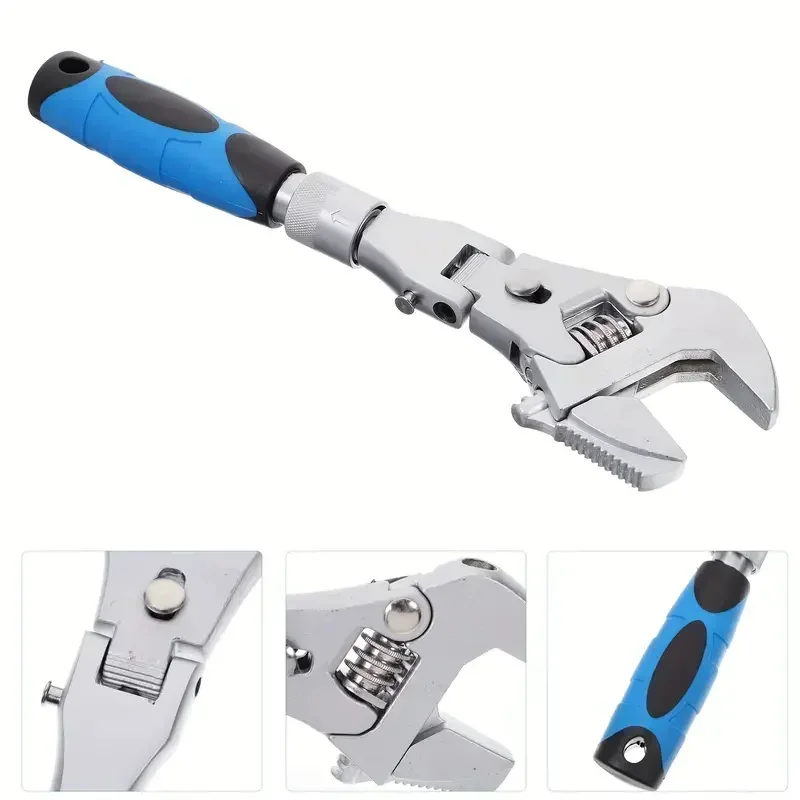 

Ratchet Adjustable 10 Inch Wrench 5-In-1 Torque Wrench 180 Degree Folding Shaking Head Ratchet Wrench Household Repair Tools