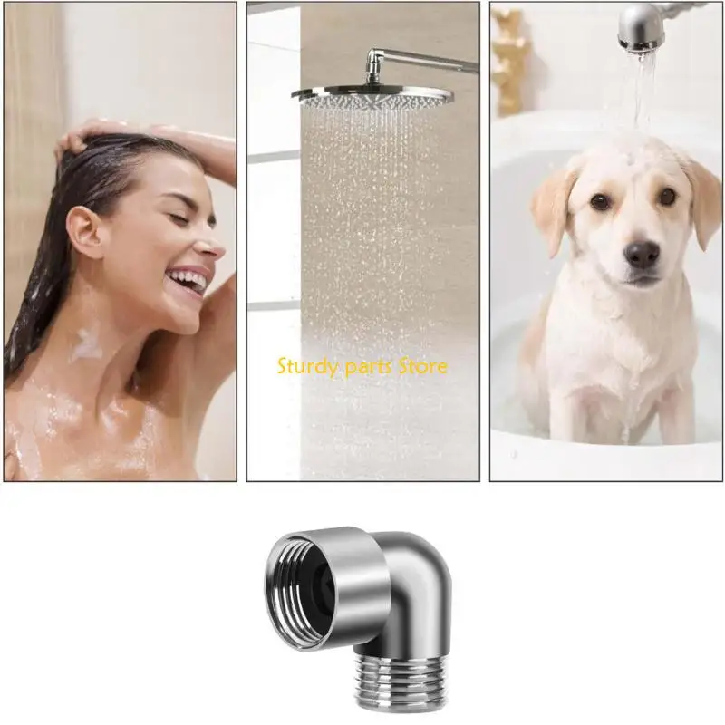 

97QC Shower Head Elbow Adapter 90 Degree Head Arm Adjuster Handheld Shower Elbow Adapter Shower Accessory